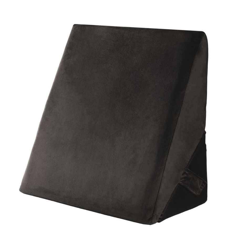 Wakefit Advanced Wedge Pillow Prevents Acid Reflux & Snoring Washable Velvet Cover | Charcoal Grey