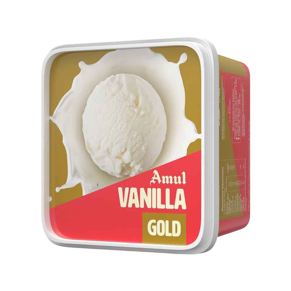 Cadbury Brownie Rich & Fudgy (38g) & Amul Gold Vanilla Ice Cream Tub | Rich & Creamy Vanilla (1L) Combo