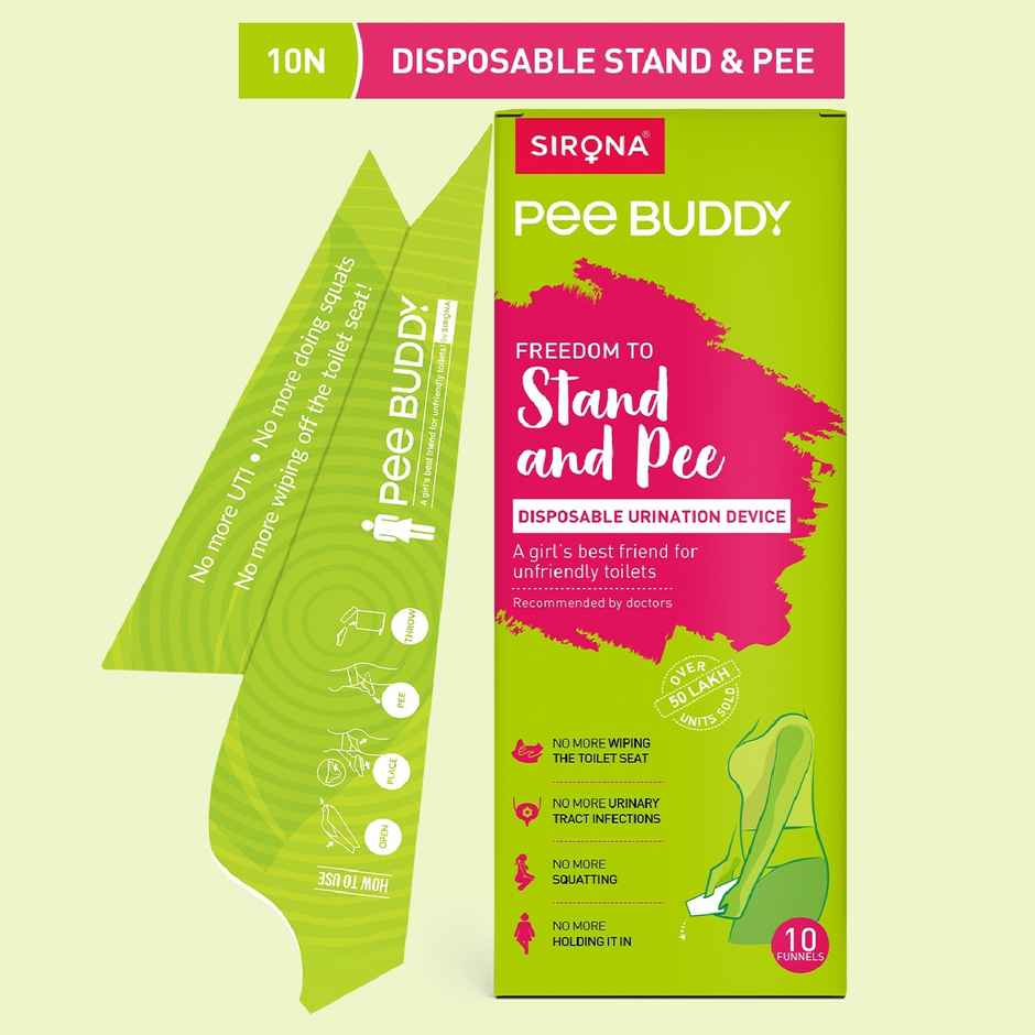 Sirona Peebuddy Funnels Disposable Female Urination Device | Portable, Leak-proof Stand, Pee Funnels
