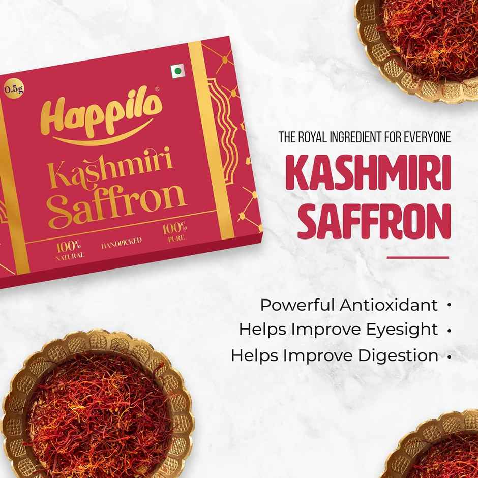 Happilo Premium Kashmiri Saffron, Handpicked Pure Kesar