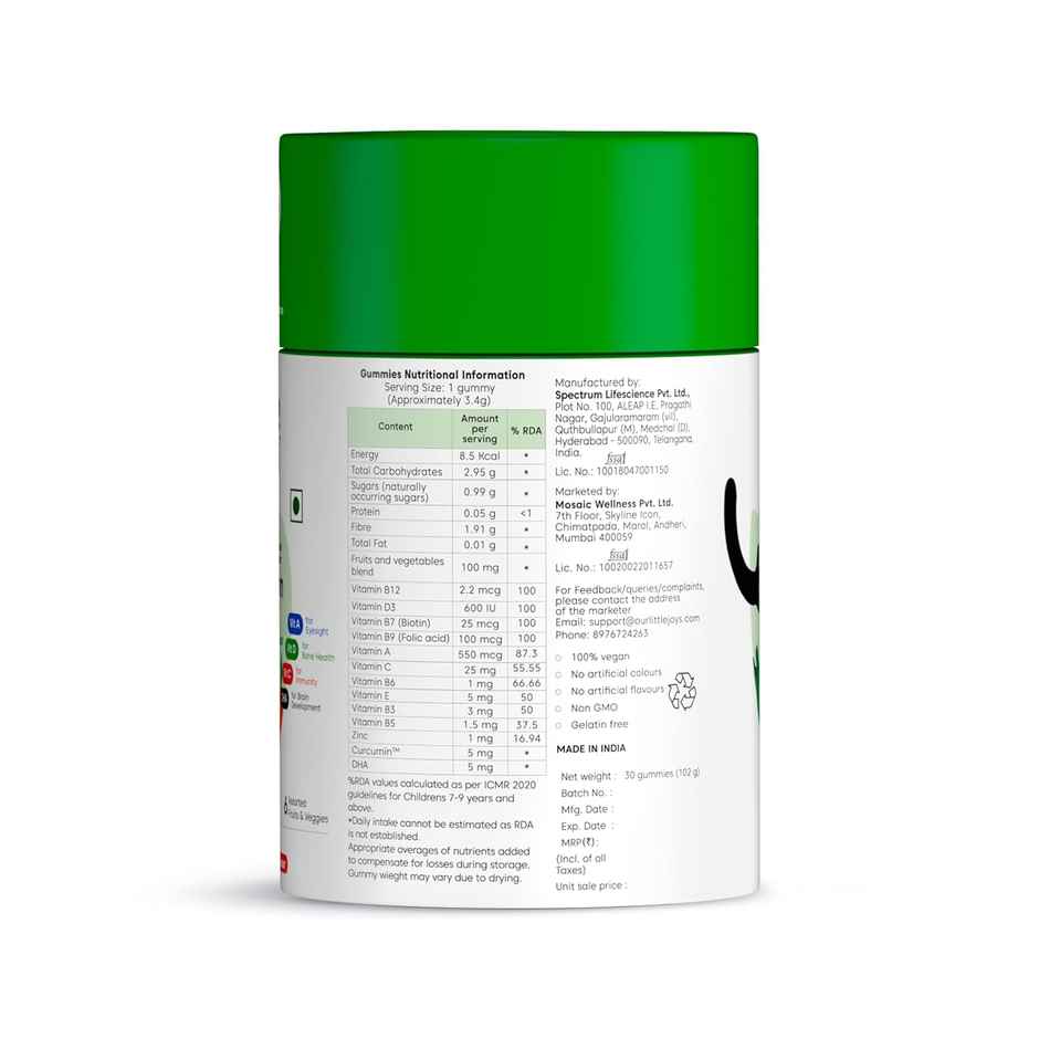 Little Joys Multivitamin Gummies (7-12 Years) - Strawberry Flavour Combo