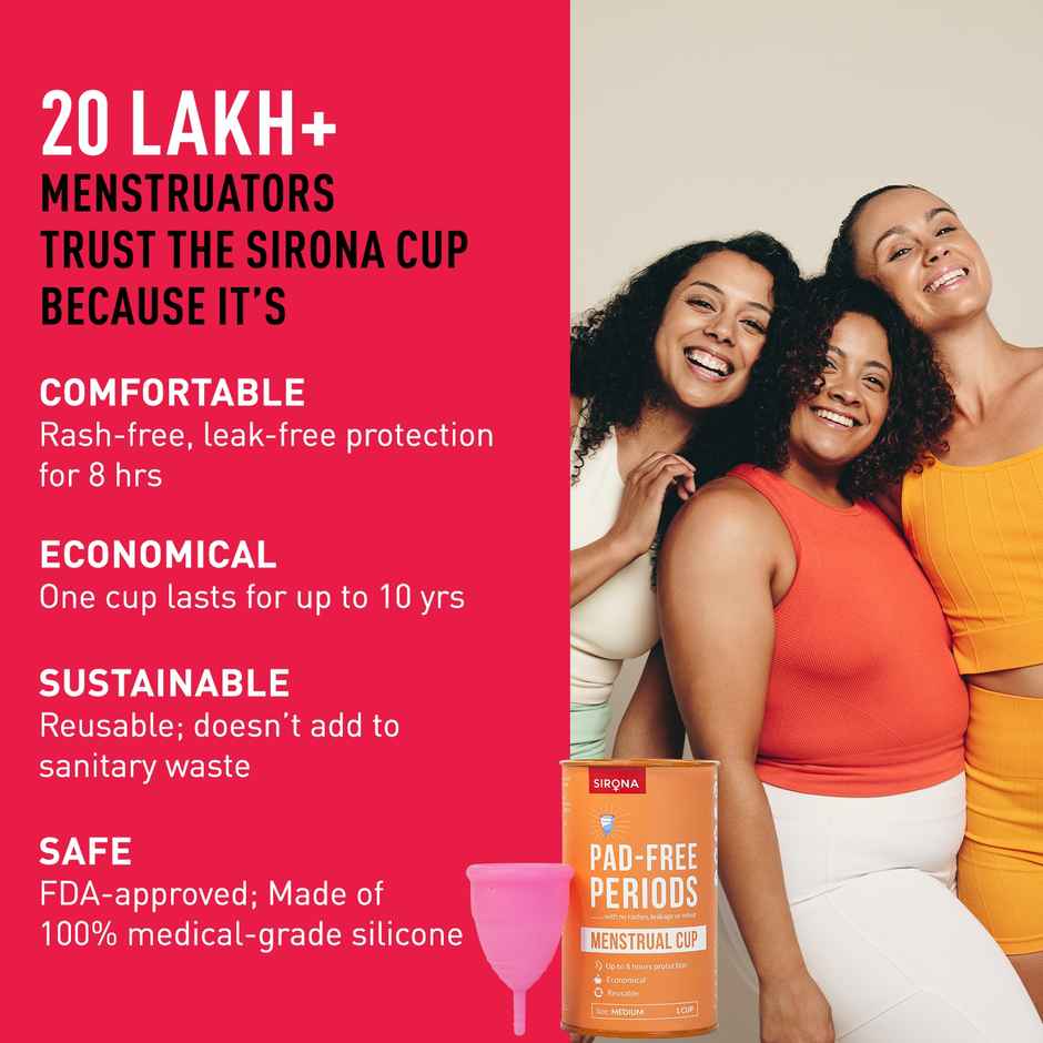 Sirona Reusable Menstrual Cup With Pouch - Medium