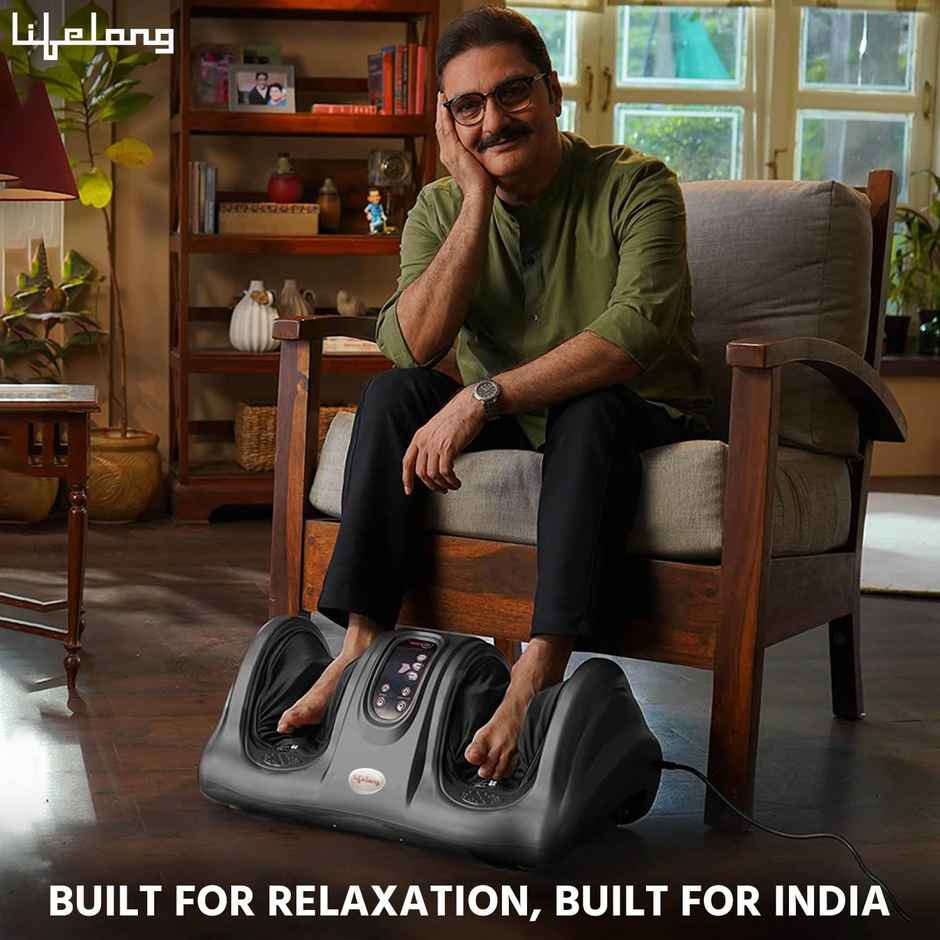 Lifelong Foot Massager Machine for PainRelief with Kneading function|Calf Massager (Grey,LLM360)