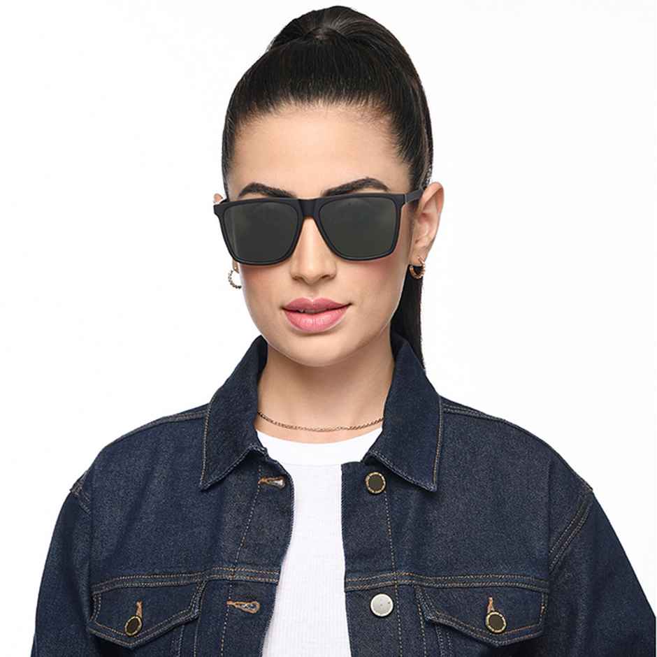 Vincent Chase By Lenskart Athleisure | Polarized Sunglasses | Square | Large-145mm | Black-Green