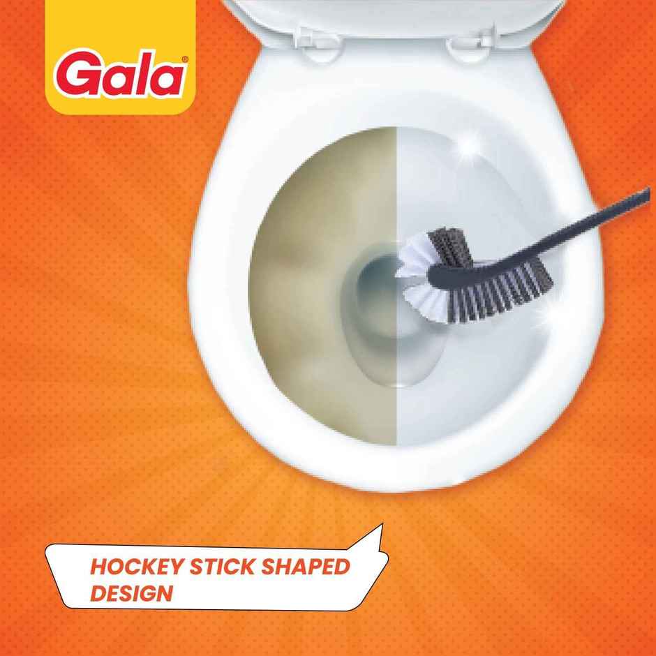 Mr. Muscle Toilet Cleaner (500ml) & Gala Double Hockey Toilet Brush (1pc) Combo