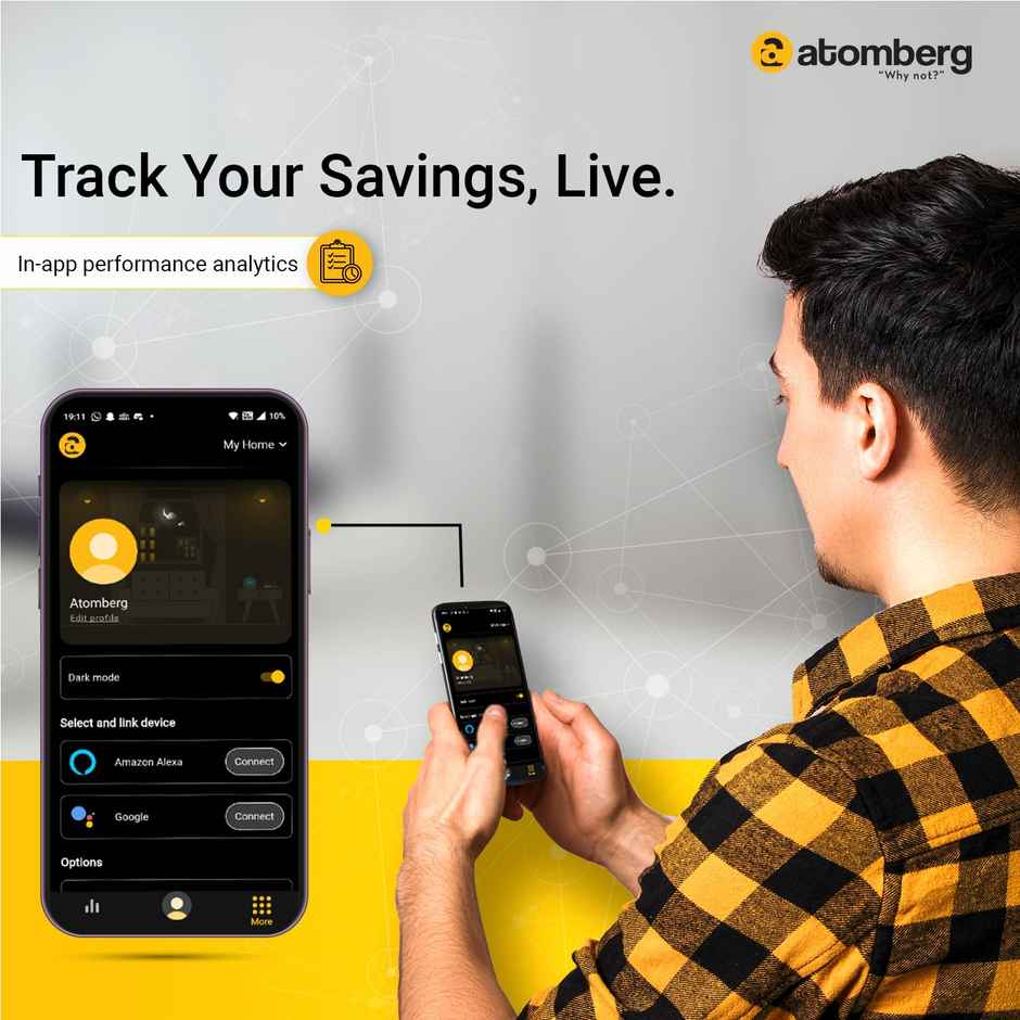 Atomberg Renesa Smart BLDC Ceiling Fan, 1200mm, with IoT & Remote, LED Indicators, Pebble Grey