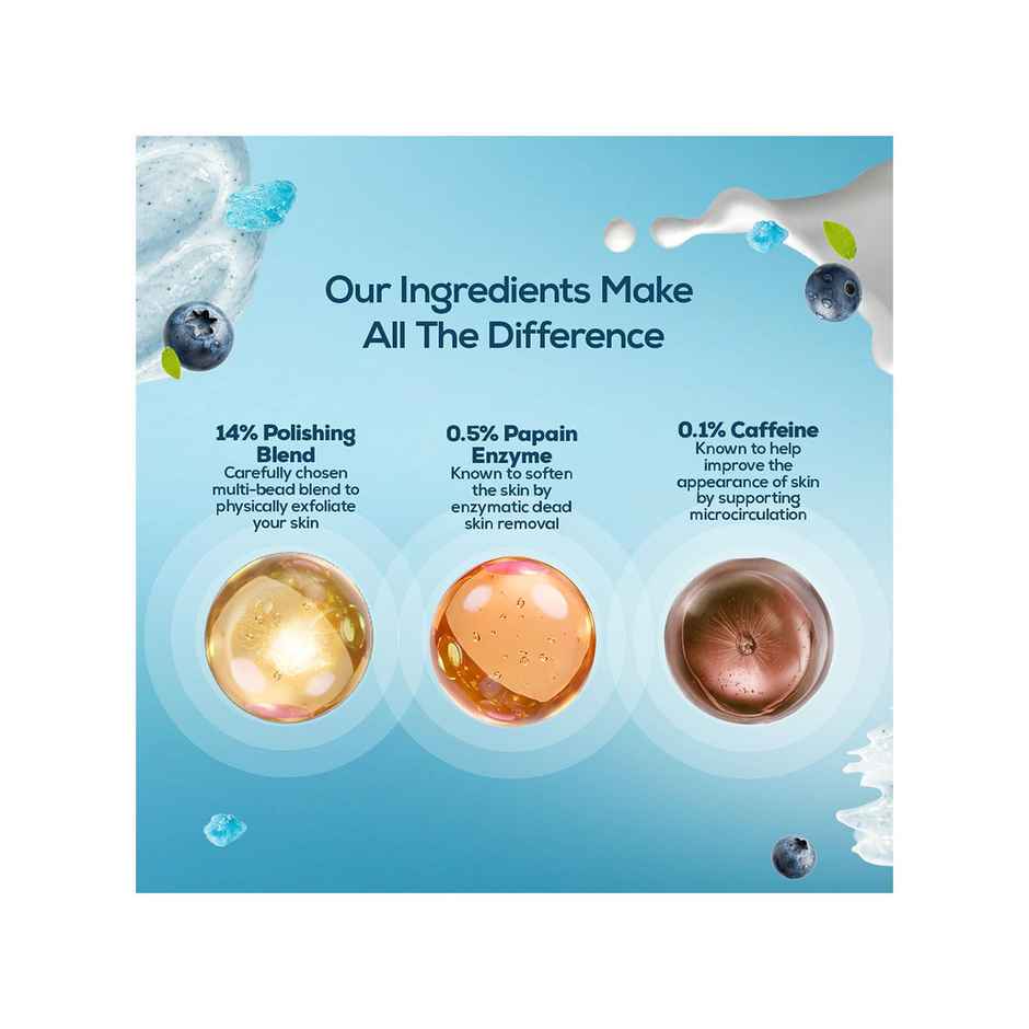 Fiama Strawberry Skin Polishing Body Scrub, with Papain Enzyme For Polished Glow