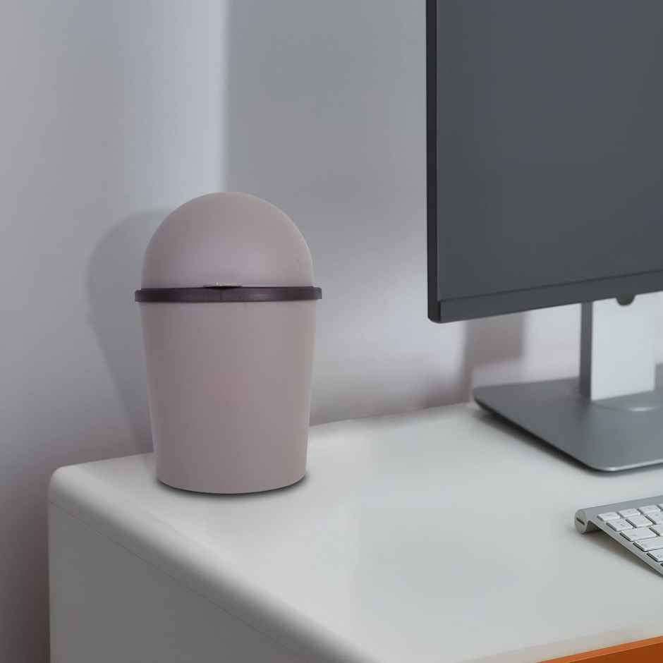 Kuber Industries Small Table Top Dustbin | Plastic Swing Lid | Desktop Trash Can | Coffee