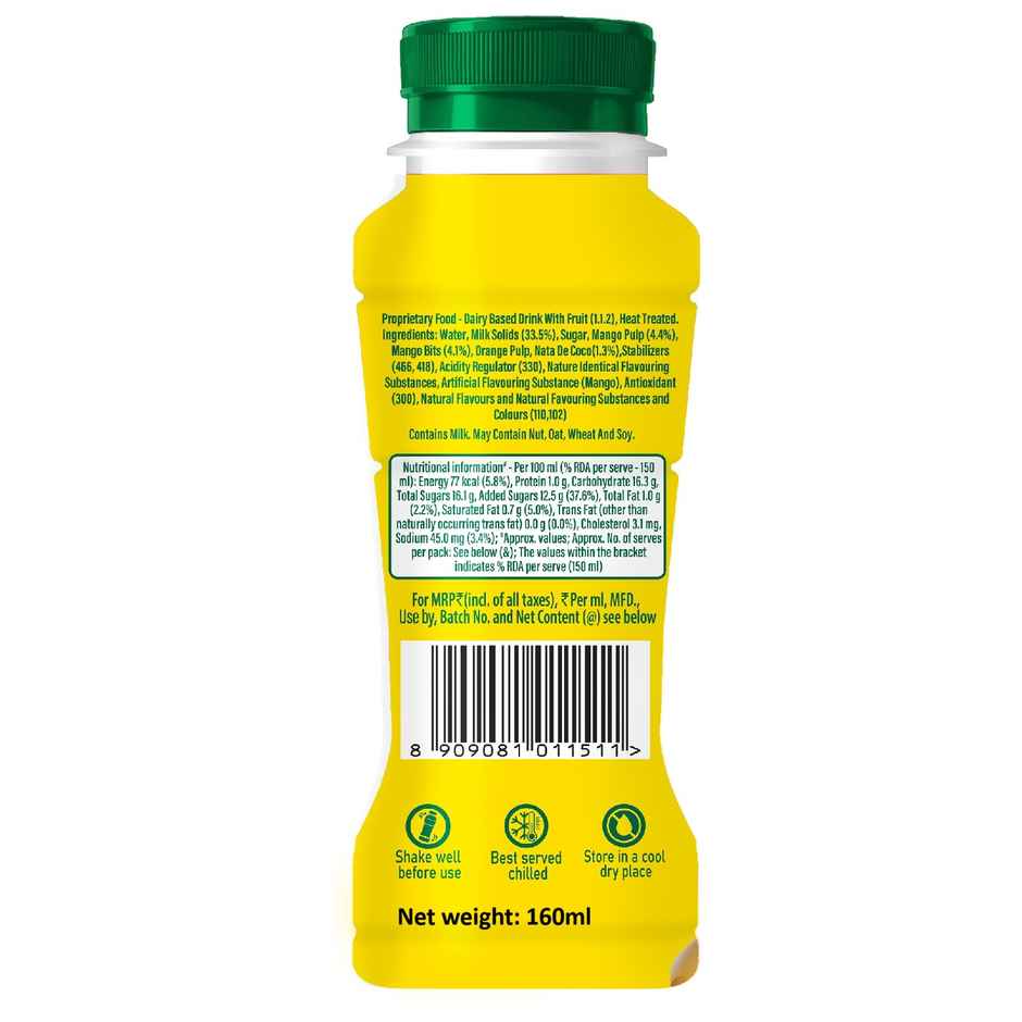 Sunfeast Mango Smoothie With Mango Chunks