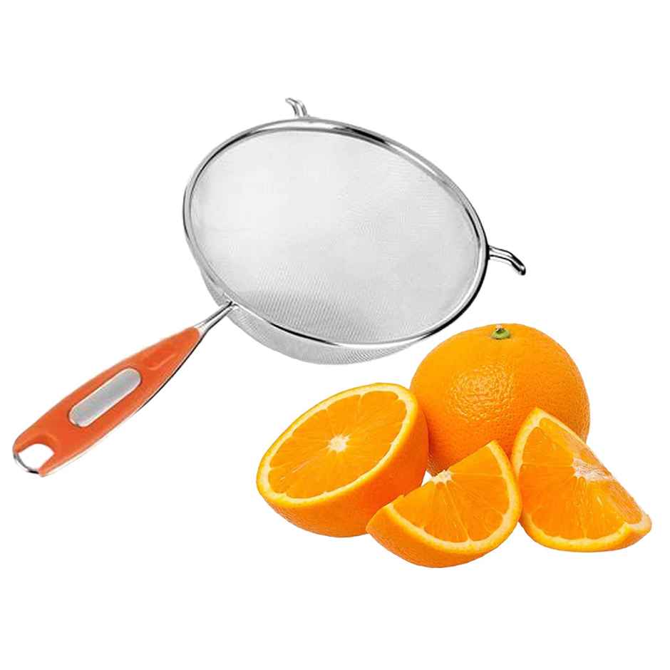 Kuber Industries Stainless Steel 12.5 cm Soup & Juice Strainer | 28x12x5 CM | Silver