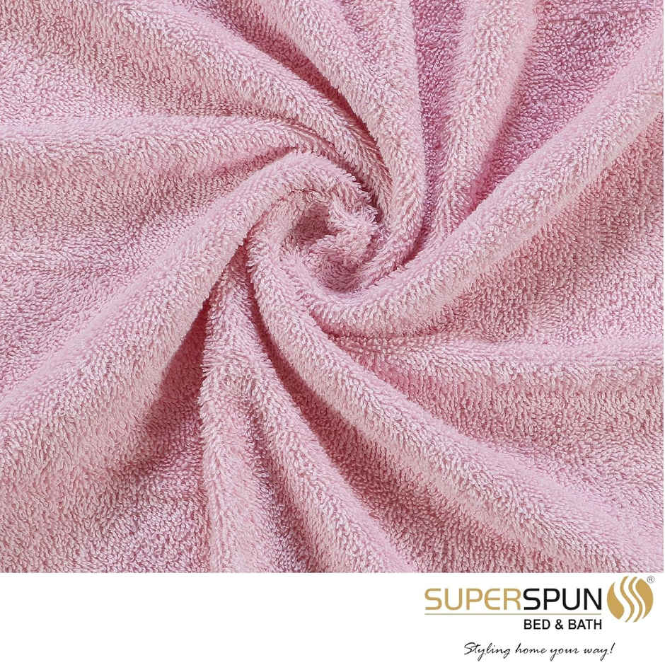 Superspun 100% Cotton- 420 Gsm- Vodre- Two Piece Set- Bath Towel- Size:70 x 140 - Pink & Cream