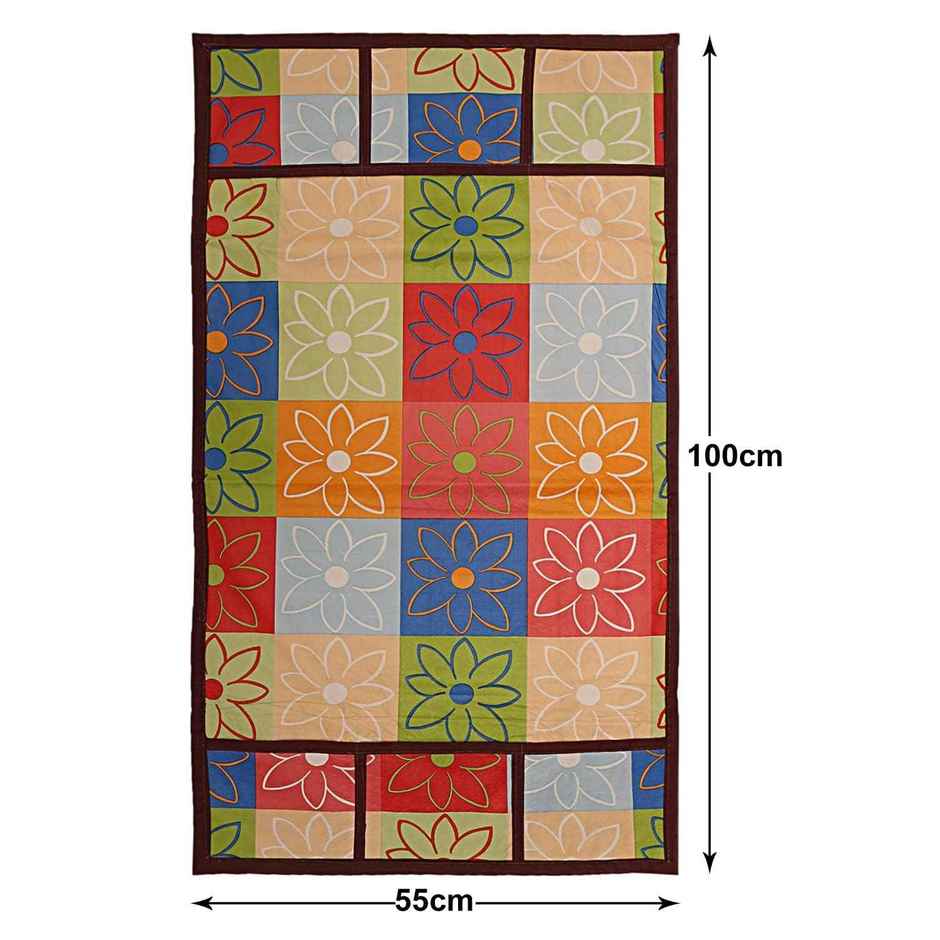 Kuber Industries Multi Floral Print 6 Utility Pockets Fridge Cover With Side Pockets (Multi)
