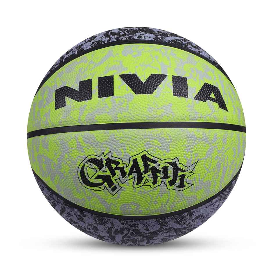 Nivia Graffiti Basketball Black And Green Size - 7