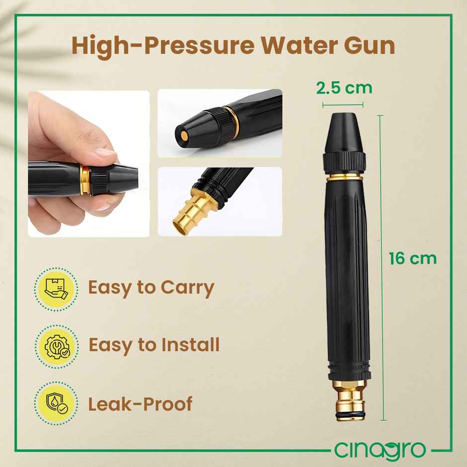 Cinagro Gardening Water Spray Gun - Adjustable Nozzle, Durable, for Plants & Car Wash