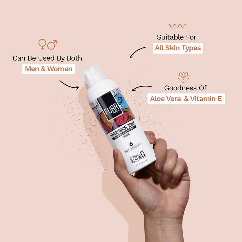 FURR By Pee Safe Unisex Hair Removal Spray | Quick & Easy Hair Removal for Body