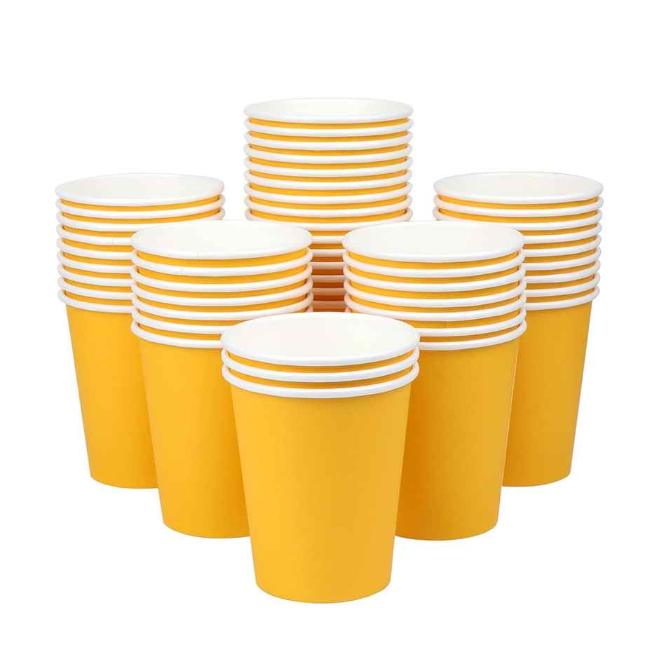 Premium Party Cups | Yellow | 360 ml | Pack of 10 | Urgo