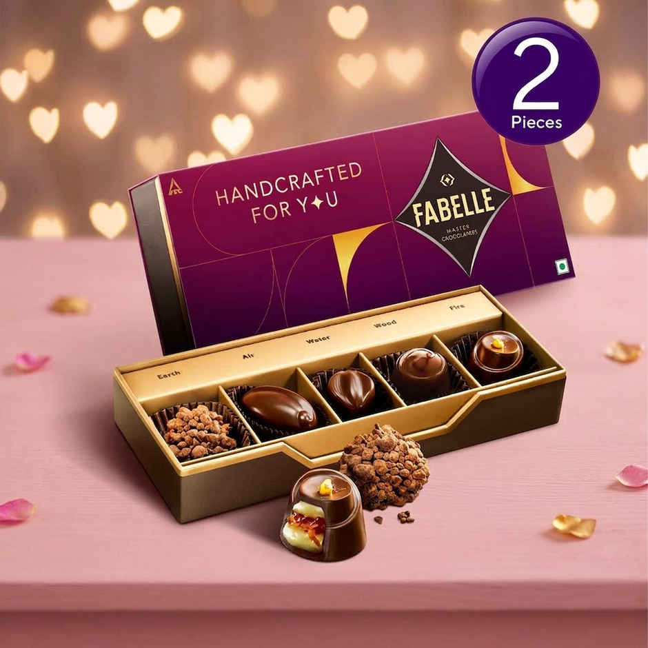 Fabelle Elements Pralines - 5 Handcrafted Dark Chocolates Combo