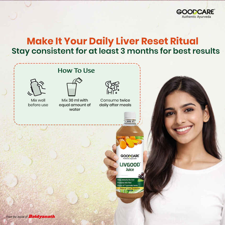 Goodcare Liv Good Juice Power Of 7 Ayurvedic Herbs Helps Detoxify Liver & Strengthens Liver Tissue