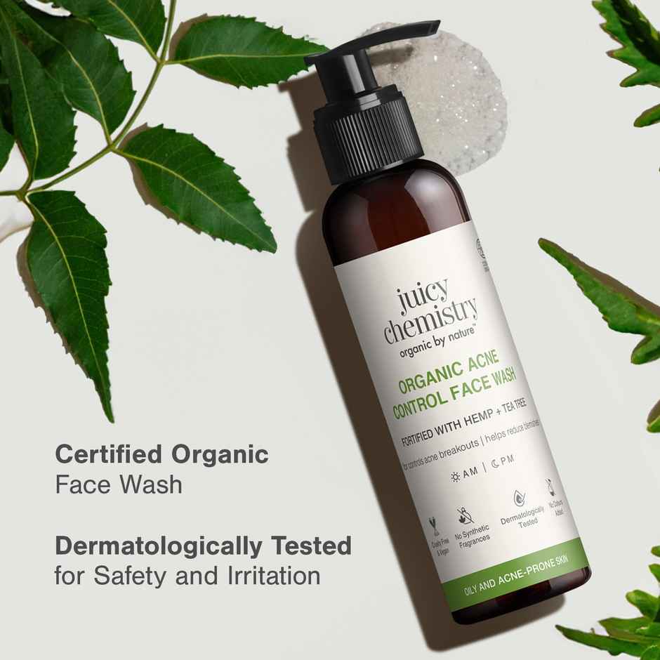 Juicy Chemistry Organic Acne Control Face Wash| Blemish Control & Purifying Face Wash