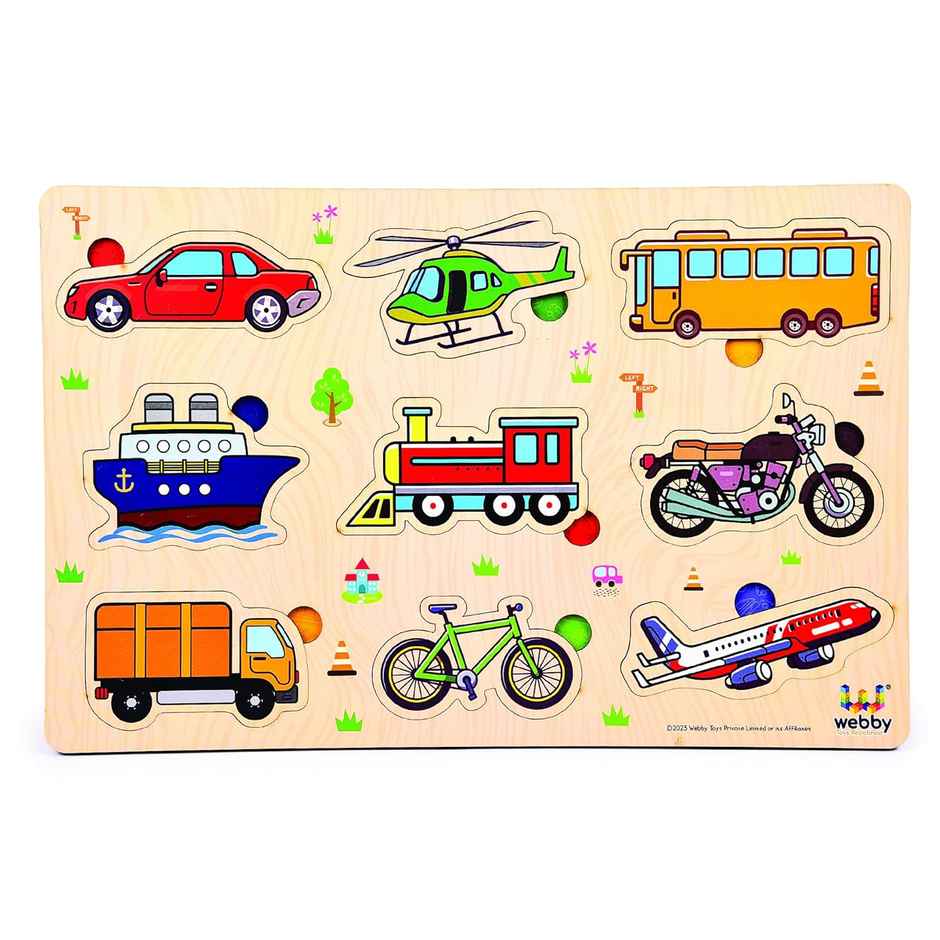 Webby Public Transport Educational Wooden Puzzle for Kids