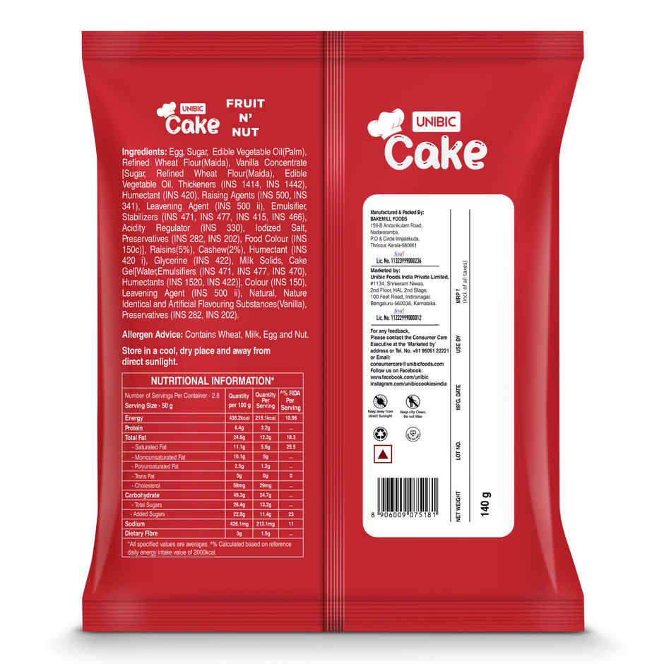 UNIBIC Fruit N' Nut Cake