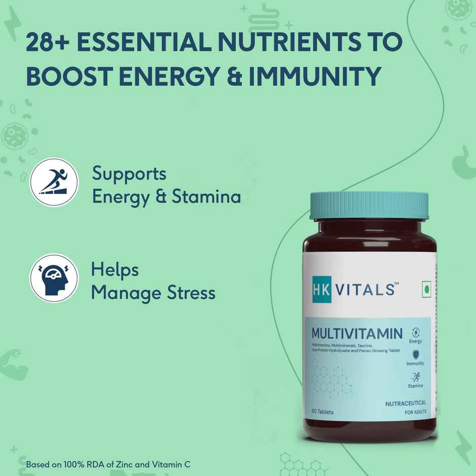 hk vitals Fish Oil &Multivitamin 60 Omega 3 Fish Oil Capsule 1000Mg 60 Multivitamin Tablet