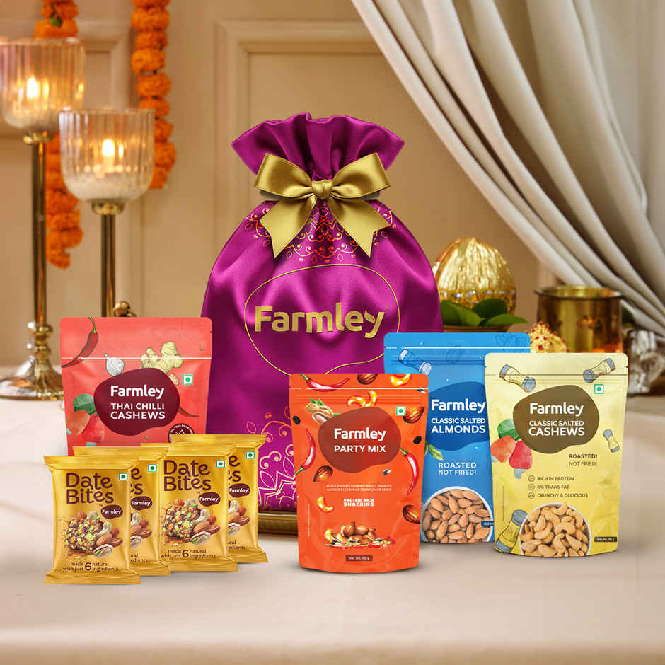 Farmley Mix Dry Fruit Diwali Gift Pack Potli Combo - Buy at ₹1965 ...