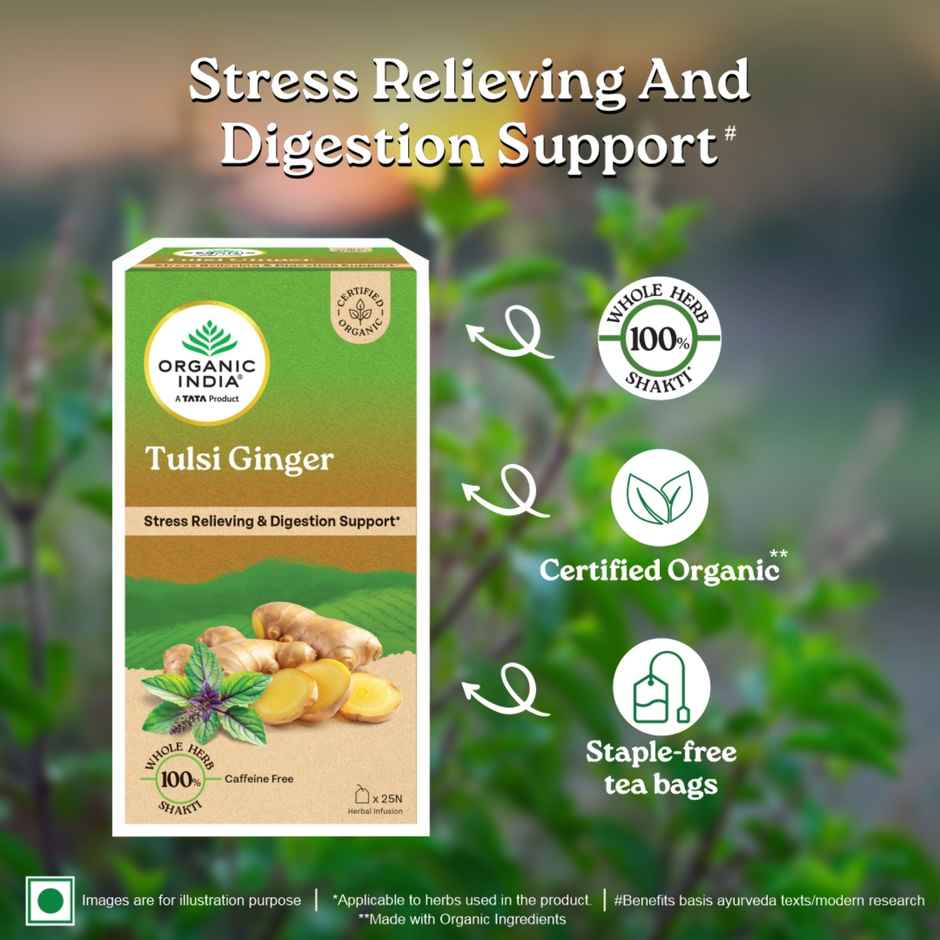 Organic India Tulsi Ginger Herbal Infusion Bags