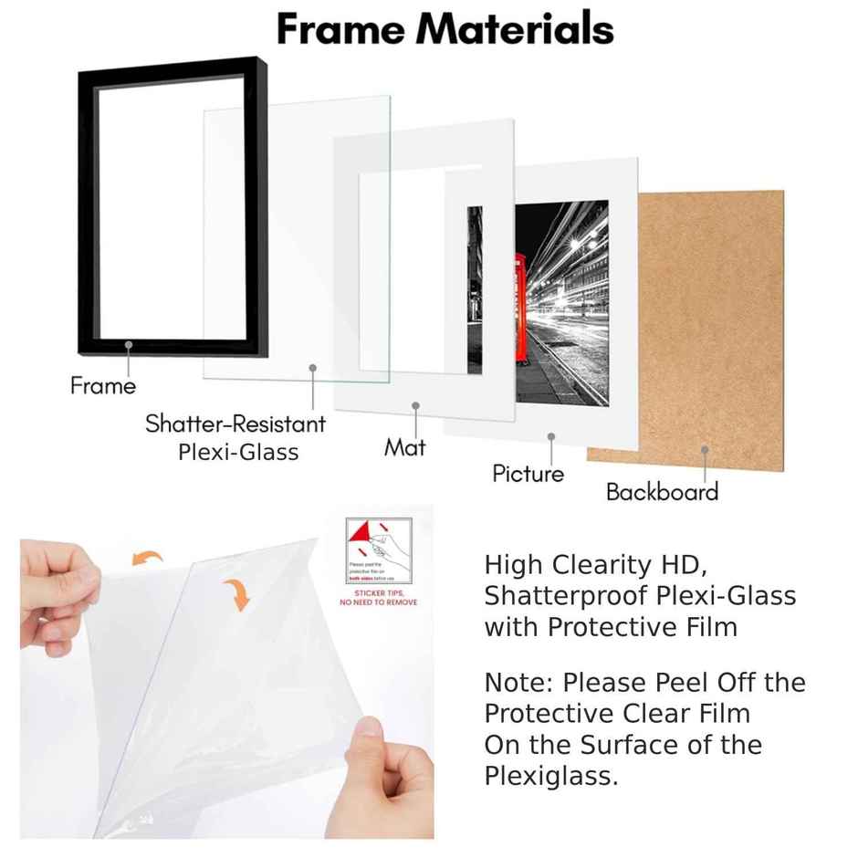 Art Street Synthetic Table/Wall Photo Frame for Home Decor | Table Top | 8 Inchx8 Inch | Black