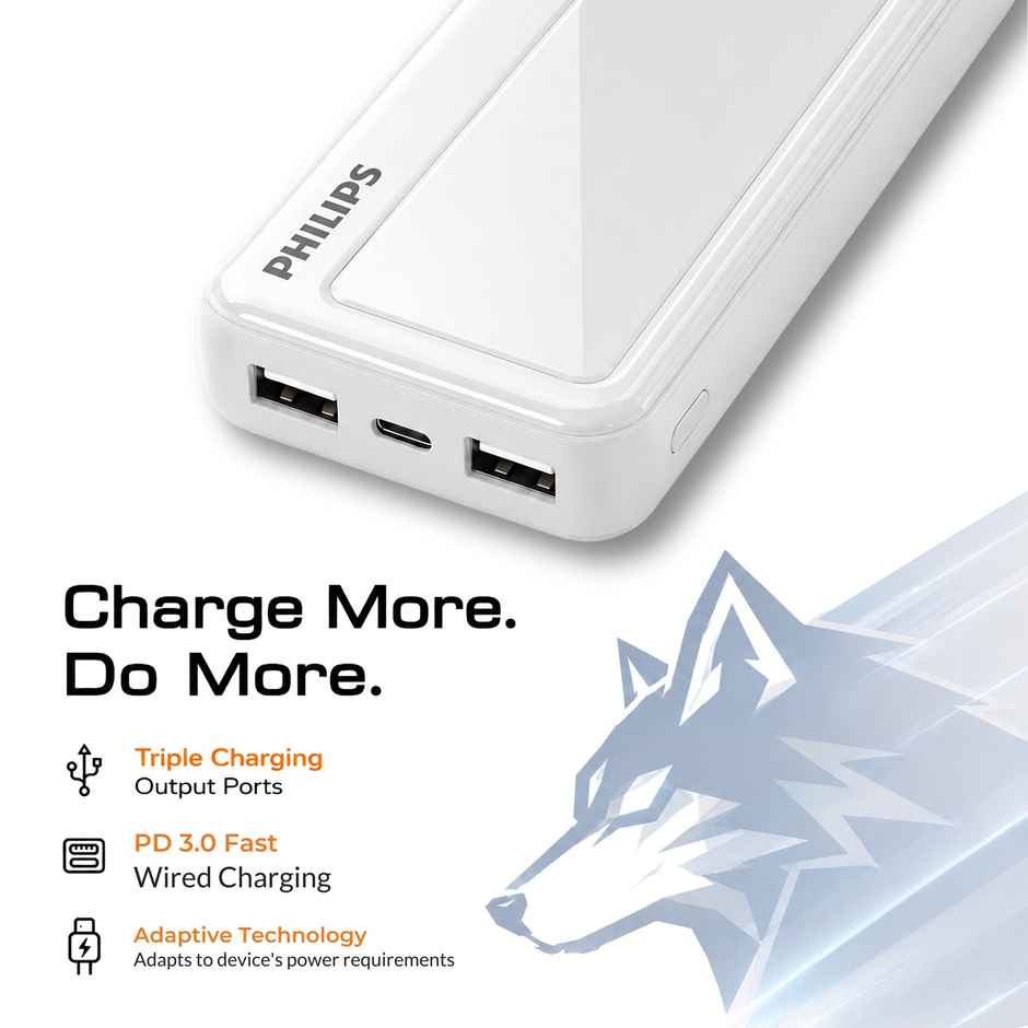Philips DLP1711NW/94 10000mAh 22.5W Max Fast Charging Power Bank with Digital LED Display