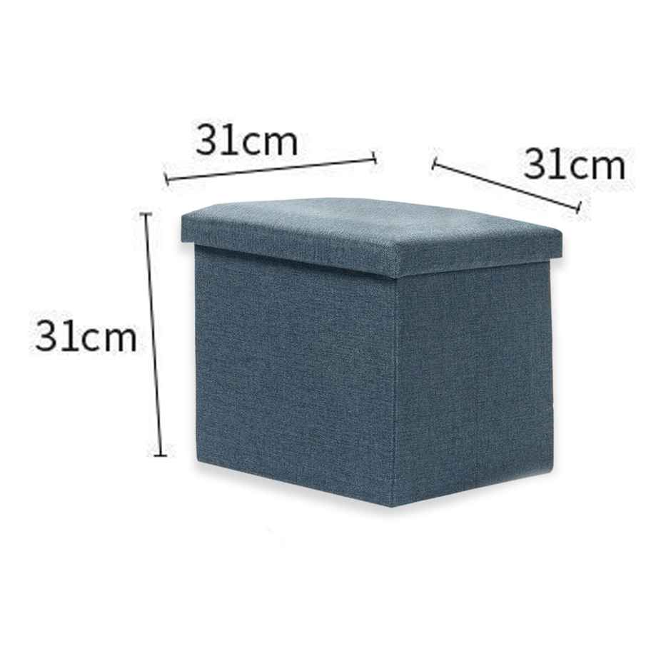 Kuber Industries Square Storage Stool|Wardrobe Organizer for Clothes-Books | M ZH006BU | Navy Blue