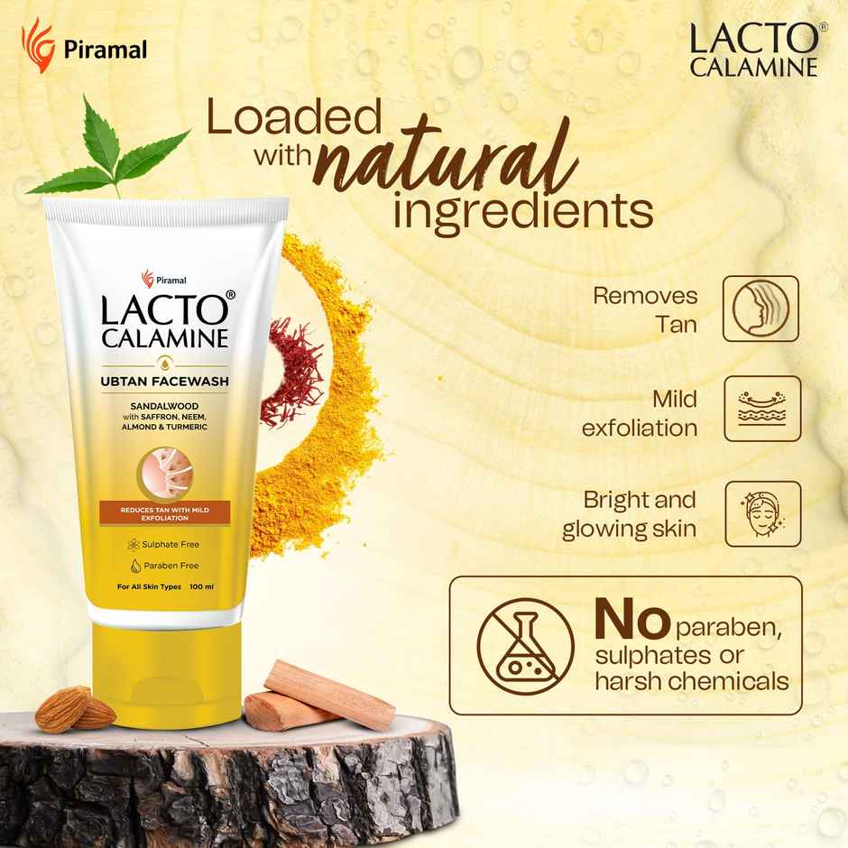 Lacto Calamine Ubtan Face Wash For Glowing Skin Natural Face Wash With Sandalwood
