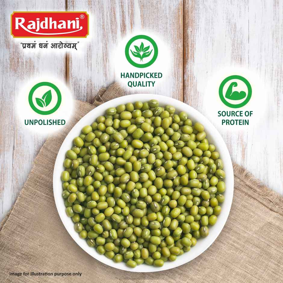 Rajdhani Unpolished Green Moong Dal Sabut / Whole