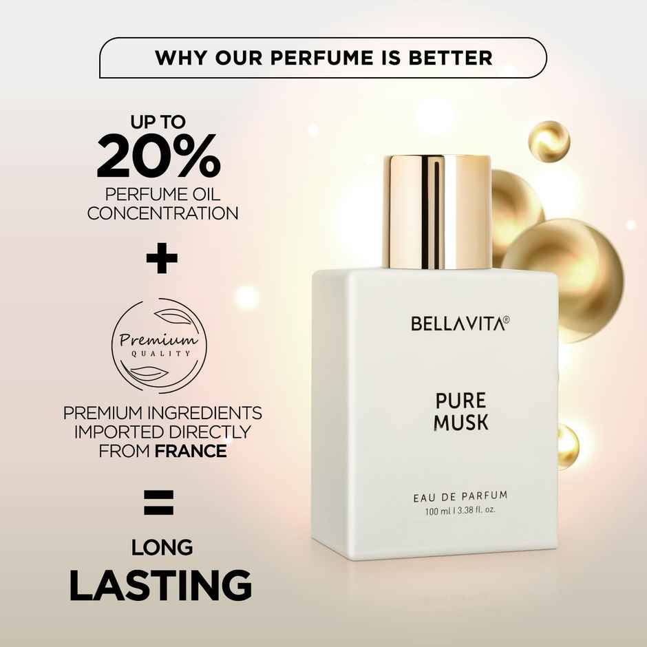 BELLAVITA Unisex Pure Musk Edp Long Lasting Perfume For Men And Women