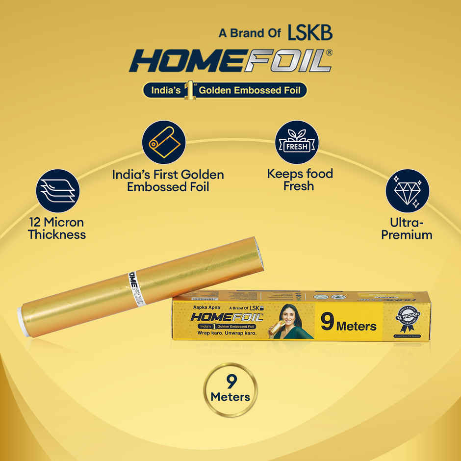 HOMEFOIL 9 Meter Golden Embossed Aluminium Foil