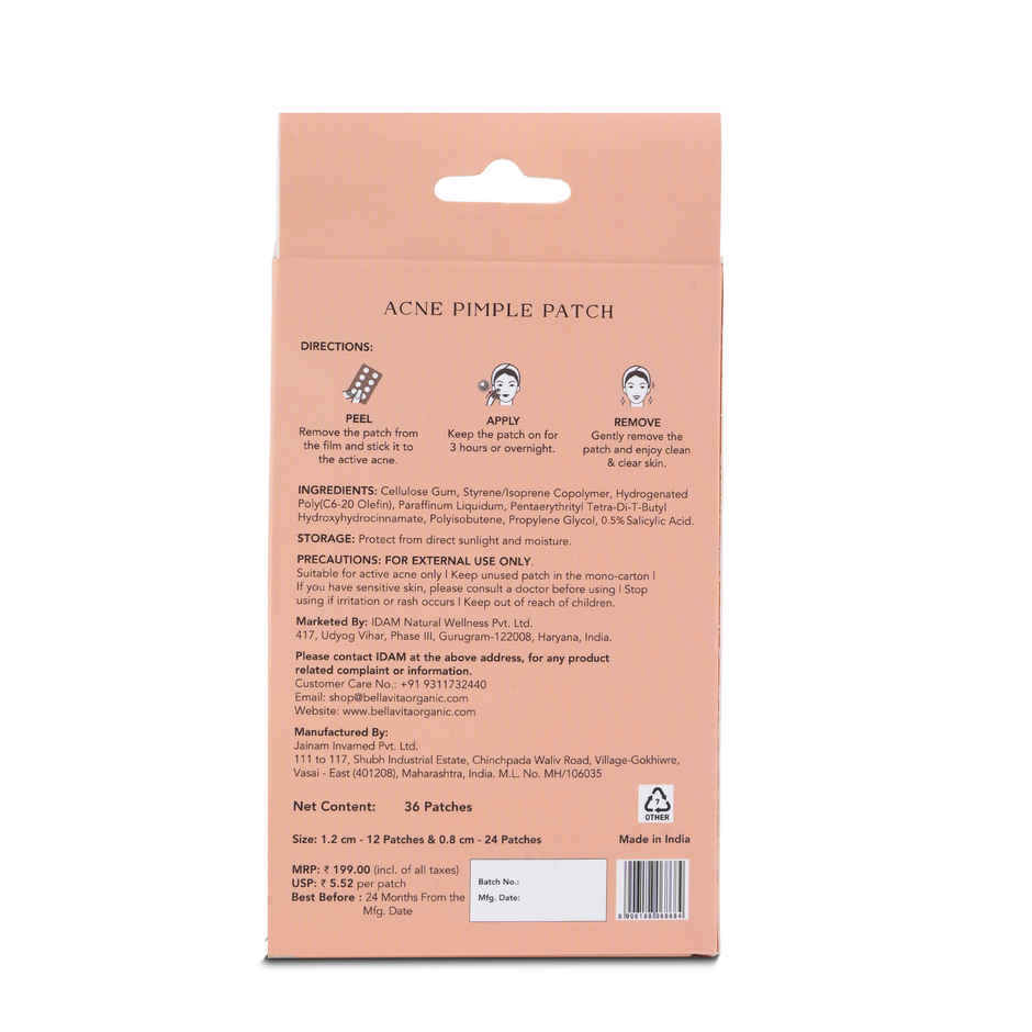 BELLAVITA Acne Patch for Face|Waterproof Patches for Active Acne|Absorbs Pimple Overnigh