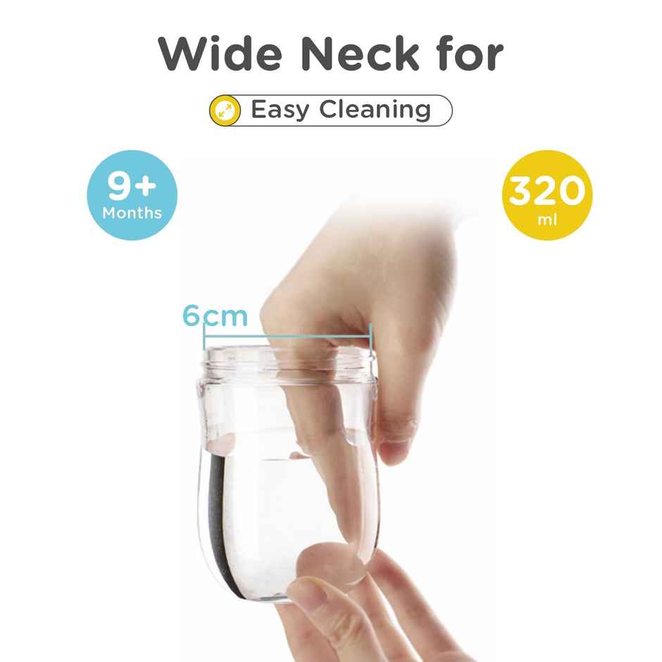 R for Rabbit Tritan Dino 320ml Baby Straw Sipper (Yellow Blue)