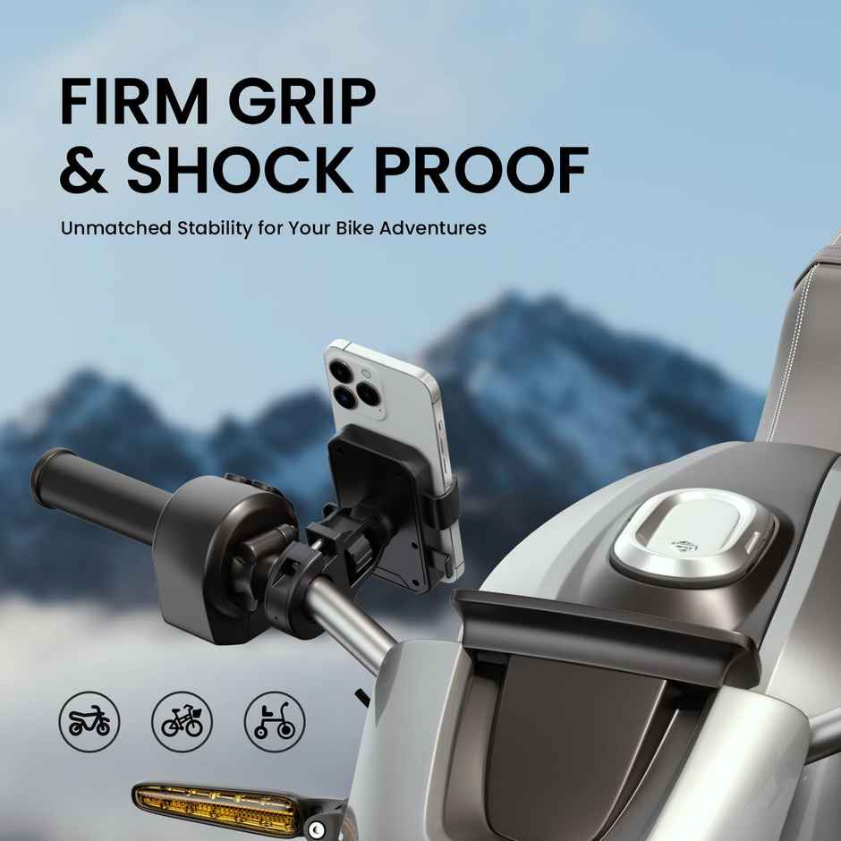 Portronics Mobike 4, Bike Phone Mount(Compatible with 4.7 to 6.8 inch Devices) - Black