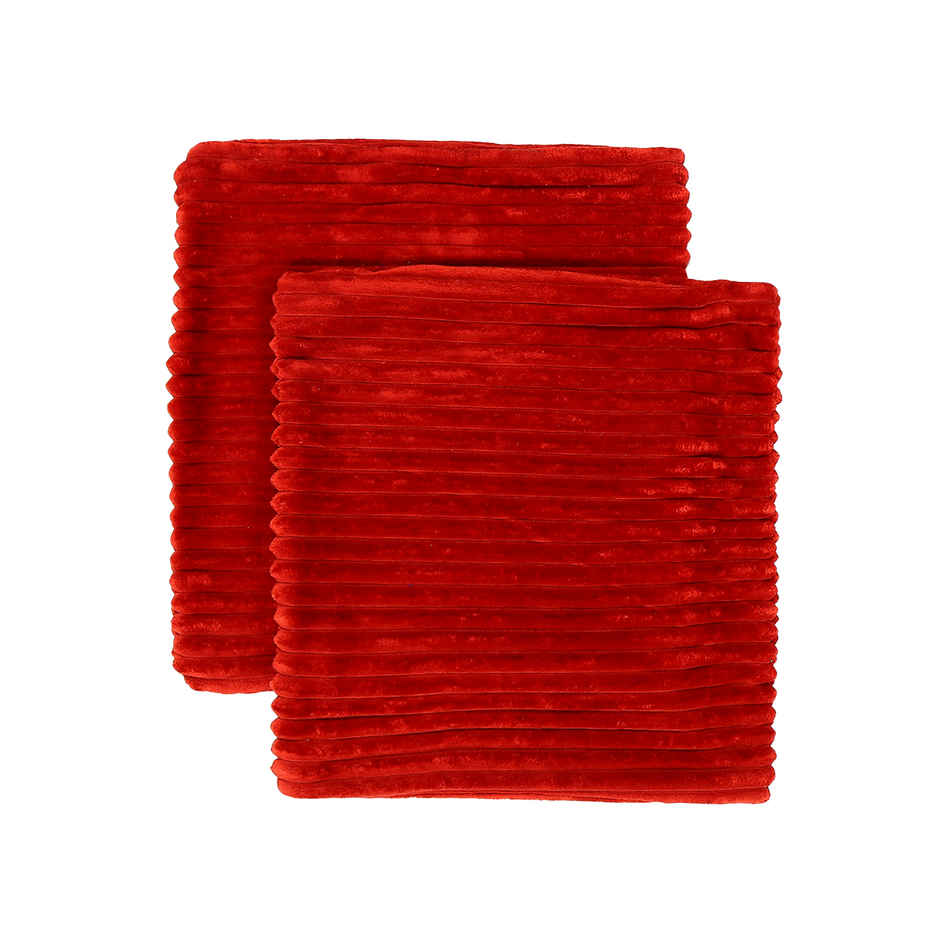 Status Ribbed Cushion Cover Set Of 2 40 Cm x 40 Cm - Red
