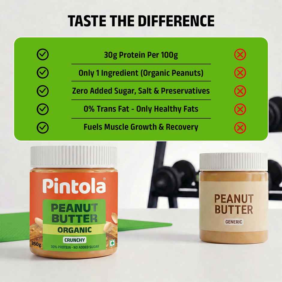Pintola Organic Unsweetened Peanut Butter Crunchy