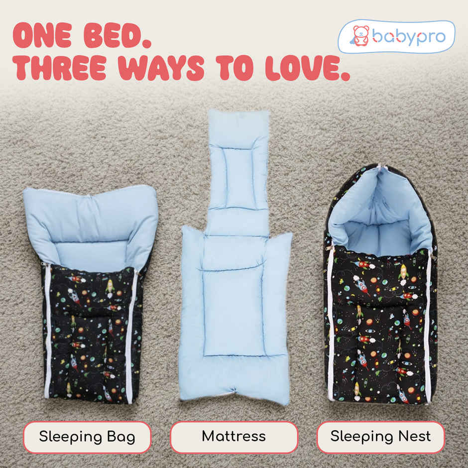 BabyPro 3 in 1 Baby Sleeping Bag Carry Nest and Mattress