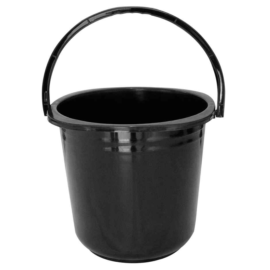 Kuber Industries 2 Pieces Unbreakable Plastic Multipurpose Bathroom Bucket & Mug Set (Black)