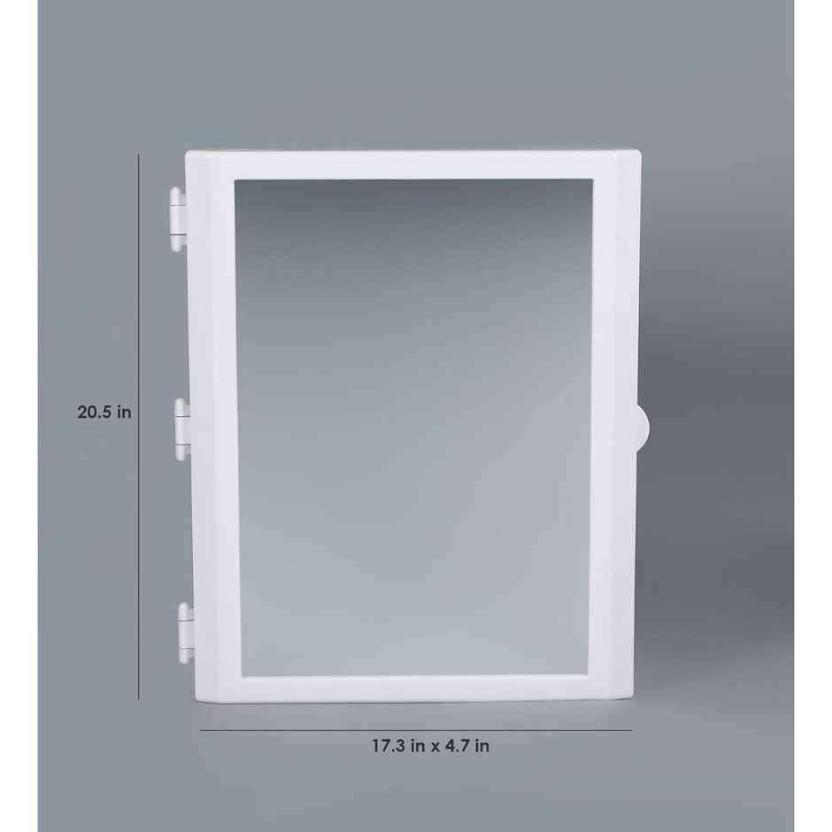 Cipla Plast Abs Flora Plastic Bathroom Mirror Cabinet- White