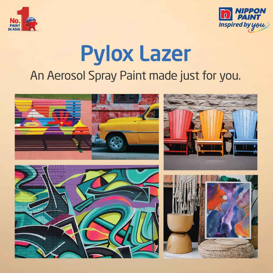 Nippon Pylox Spray Paint | Glossy White | Fast-Drying & High Gloss