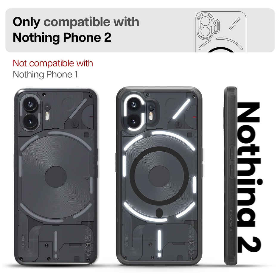 Kapaver Nothing Phone 2 Back Cover Case | Mag X - Smoke Black