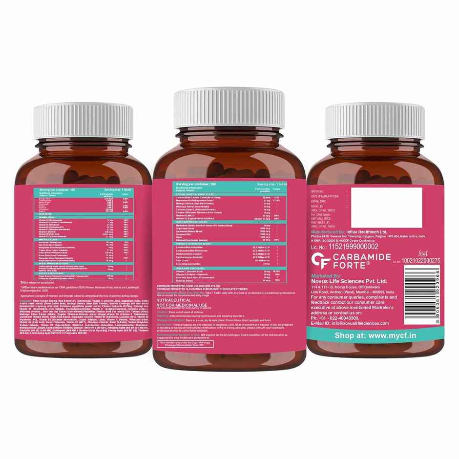 Carbamide Forte Multivitamin Tablets for Women with 43 Ingredients -60 Veg Tablets