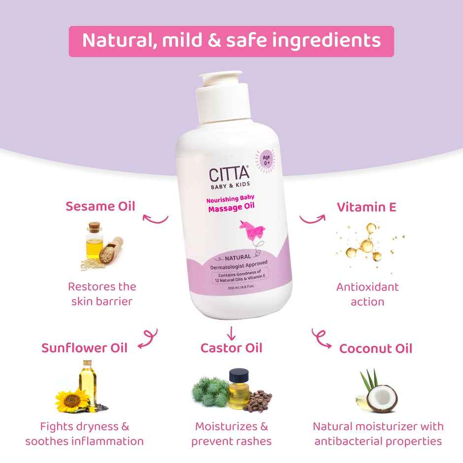 Citta Natural Baby Massage Oil For New Born & Kids