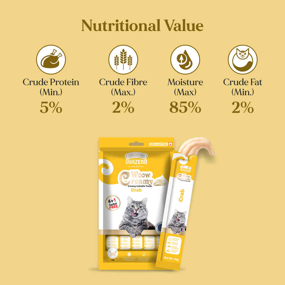 Grain Zero Creamy Lickable Cat Treat - Crab