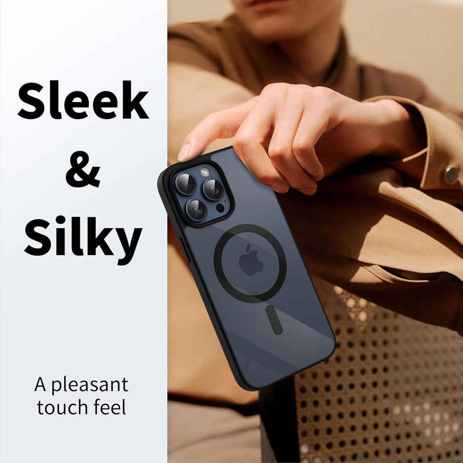 ExpressB For iPhone 15 Pro Max Case Thin Matte Anti-Scratch For Magsafe Shockproof Protect - Black