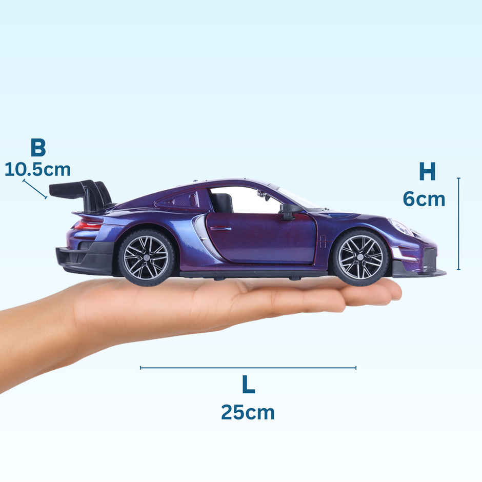 Race n Roll RC Door Opening Car | 1200mAh | 100+ft Range | Drift | Por Twin Blue